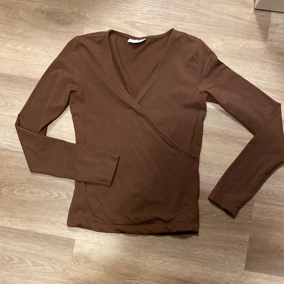 Frank & Oak long sleeve wrap top - Picture 2 of 5